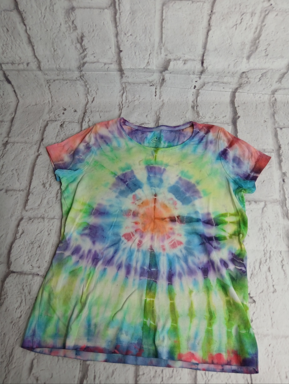 St. John's Bay Pastel Tie-Dye Tee in Purple, Green, Blue